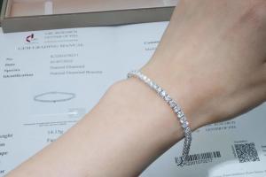 China 9 Carat Diamond Tennis Bracelet In 10K White Gold by Jewelry Factory Wholesale Price tennis bracelet set on sale 