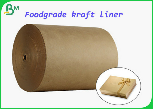 300gsm 350gsm 400gsm Foodgrade Kraft Liner Paper Sheet With 790mm 1500mm Width