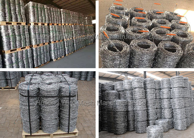 High Tensile Strength Galvanized Barbed Wire Hot Dipped For Airport Prison Security Fence 1