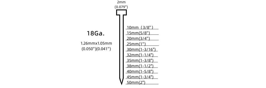 18 Gauge F Series 45mm Air Brad Nail Straight Nail F45