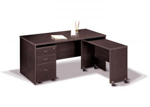 Dark Color Melamine L Shaped Computer Desk Solid Wood For