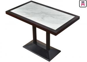 China 4 fer de bâti de marbre de luxe en bois 4ft*2ft d'encart de table de salle à manger de restaurant de sièges on sale 