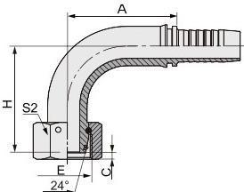 Hydraulic Supplier Female Metric O-Ring Seal Joint Swivel Elbow Hydraulic Hose Fitting 20591