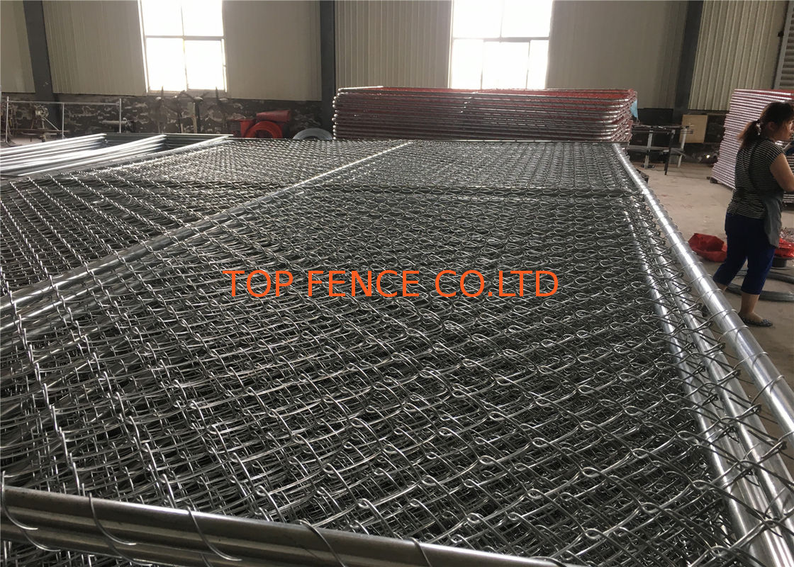 Standard 8'x10' temporary chain link construction horading fence aperture2¼"(57mm) x2.7mm ga and 16ga wall thick x 42mm