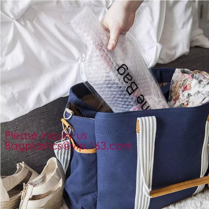 Bottle Protector Bubble Travel Bag,Travel Trip Bag With Bubble Inside And Double ks,Sleeve Travel Bag - Inner Skin