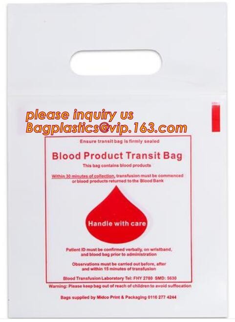 Blood Autoclavable Biohazard Waste Bags Zipper Pouch For Medical Specimen 0