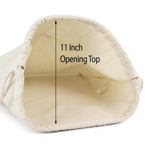 drawstring bag opening top size