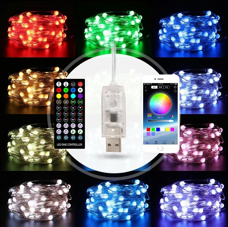 LED String Lights Smart Bluetooth Remote APP Control Halloween Wedding Party festival Christmas