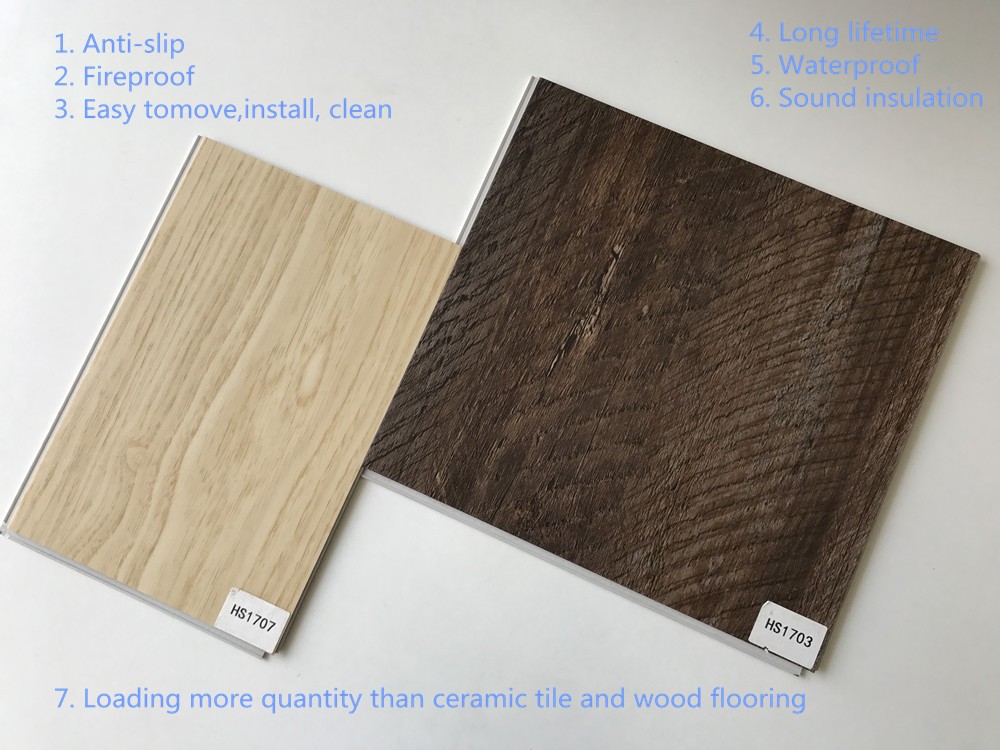 Hanshan ECO waterproof 5.5mm click Vinyl plastic indoor WPC flooring