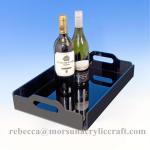 Black acrylic cookies display tray acrylic drink serving trays for hotel and party
