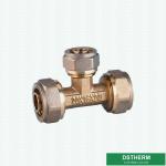 Reducer Threaded Tee Pex Fittings Brass Color ISO Standard Customized Designs And Weight
