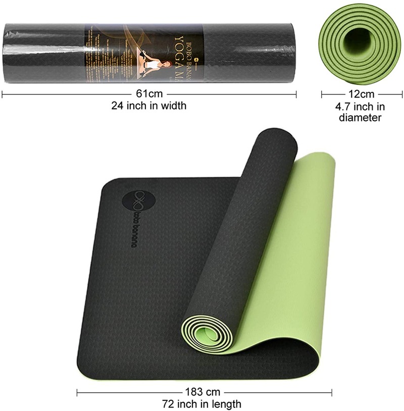 Luming YM-023 Eco Friendly TPE Yoga Mat Non-Slip Workout Mat for Yoga, Pilates and Exercises with Carrying Strap