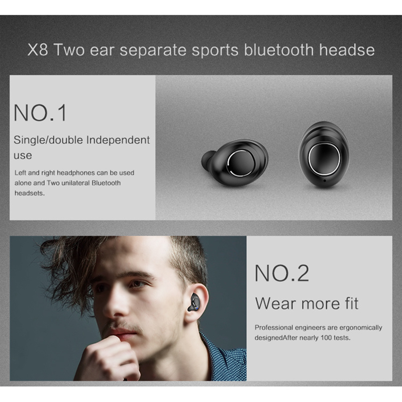 New Bluetooth 5.0 Earphone Tws Wireless Headphones Cordless Headphone Sports Earphones Handsfree Headset True Earbuds with Mic