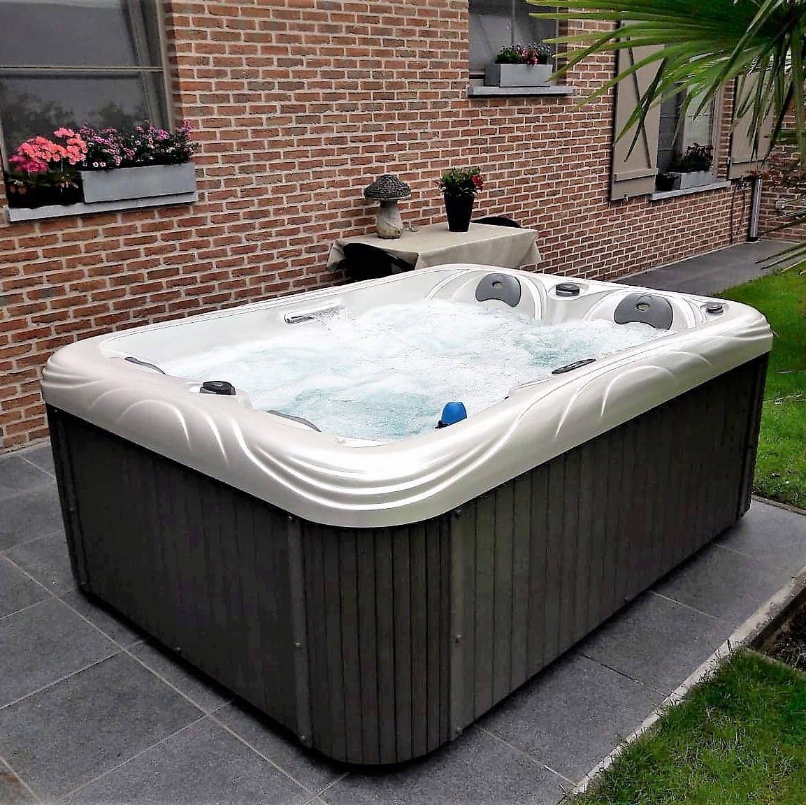 5 Persons Hydrotherapy Spa Hot Tubs Square Size Bathtub For Massage 7