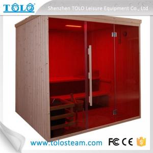 China Traditional Sauna Cabins , Square Cedar Sauna Rooms For Home / Garden on sale 