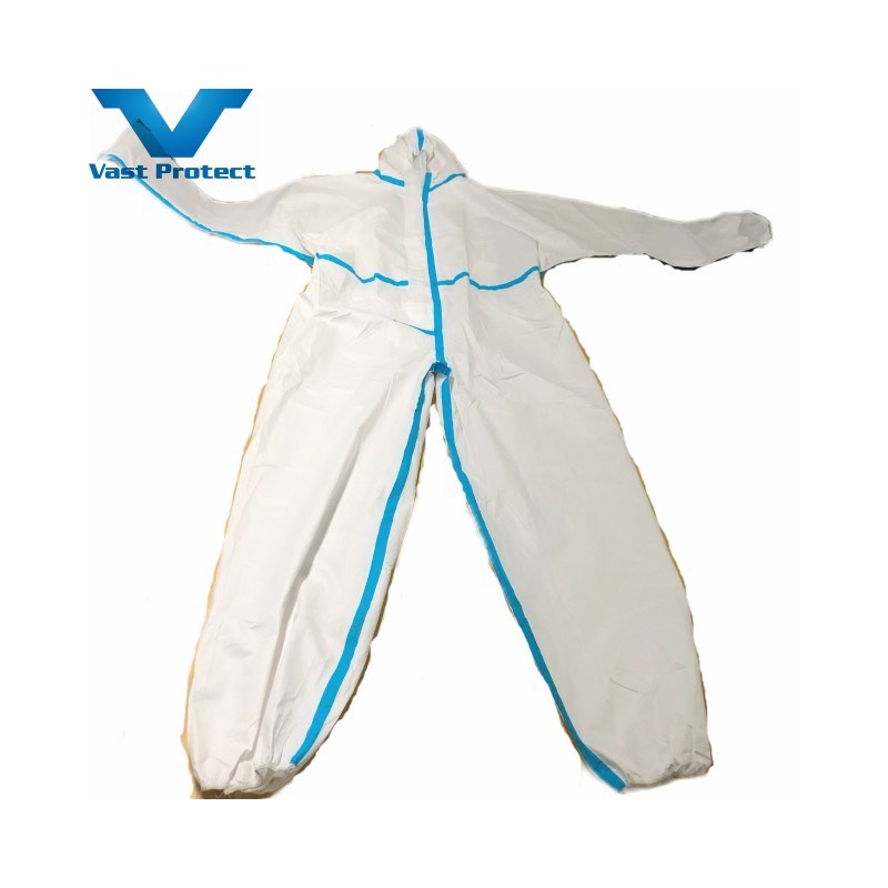 Breathable Waterproof Blue Strip Micro Film Suit Without Shoe Cover