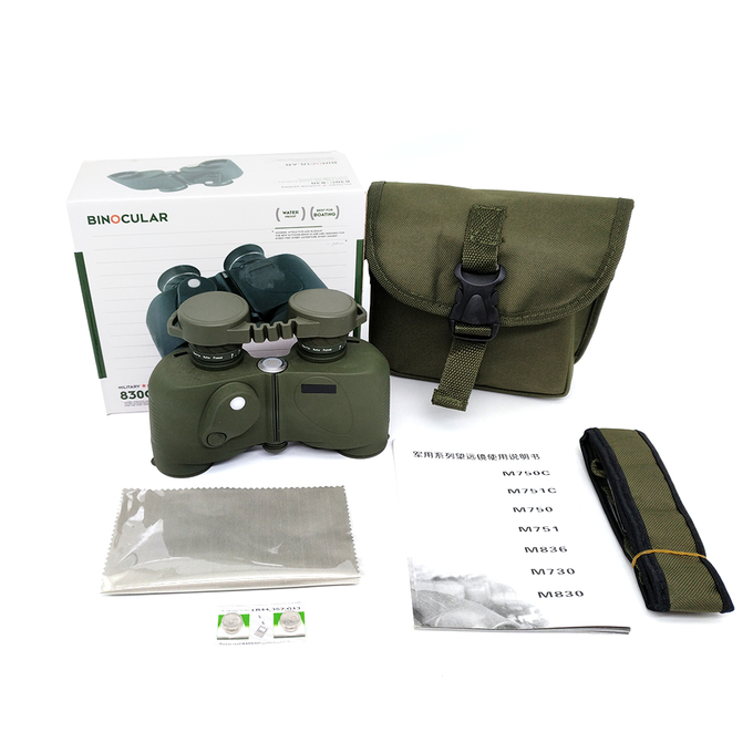 Long Distance Military Green 8x30 Day Hunting Binoculars with Rangefinder Compass 4