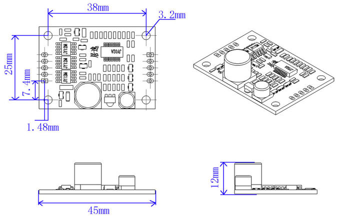 JYQD - V8.10B Dc Sensorless Motor Control Board , Small Size Bldc Driver Board