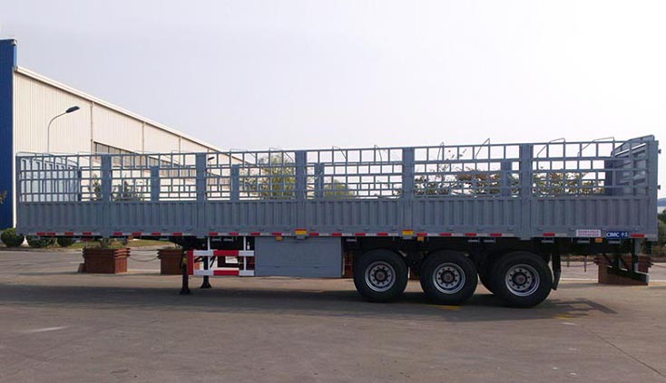 600mm High Sidewall Side Railed Tri-Axle Fence Semi Trailer