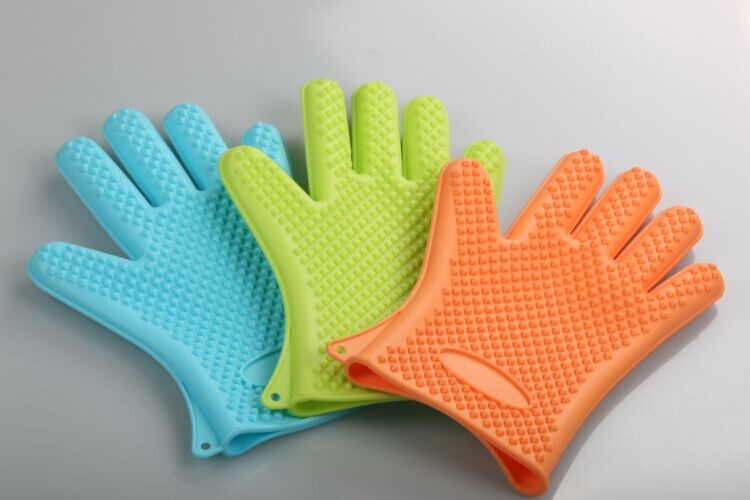 100% Food Grade Heat Resistant Silicone BBQ Glove,Silicone Oven Mitts