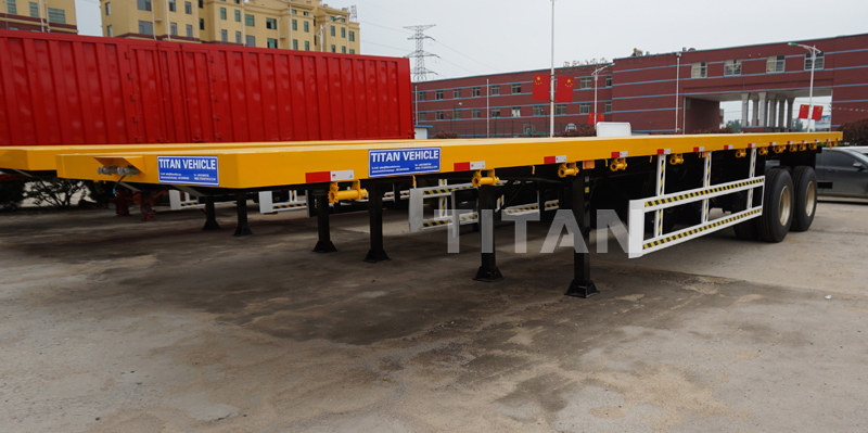 container flatbed trailer with FUWA Bogie suspension 