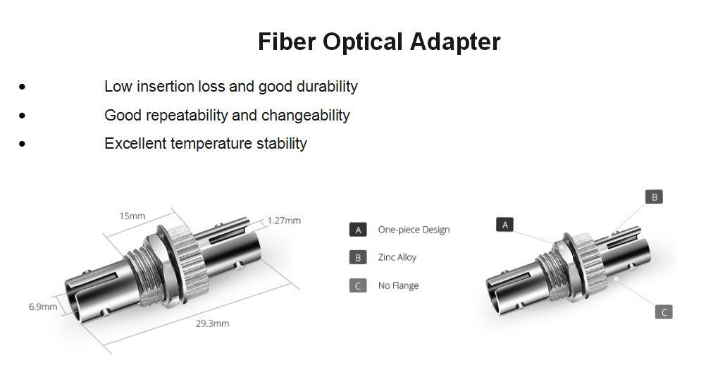 Good Quality St Upc to St Upc Simplex Multimode Metal Fiber Optic Adapter Coupler Without Flange