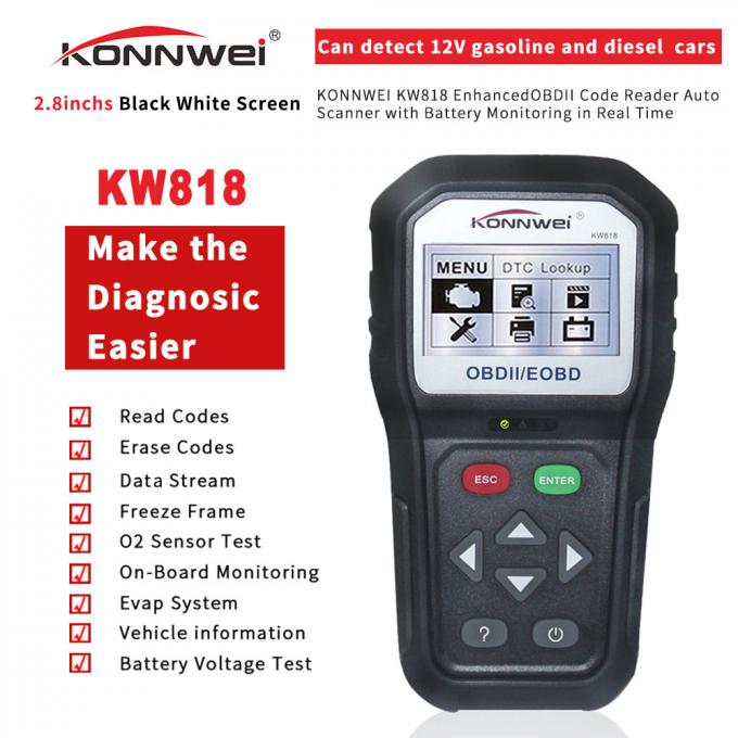 Portable Konnwei All Items KW818 Computer Obd2 Scanner 12v For All Cars