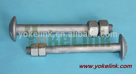 Step Bolt 5/8 diameter 7.5 inch length ASTM A394 Type 0 with two A563 Nuts