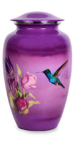 Hummingbird Large Urn - Purple