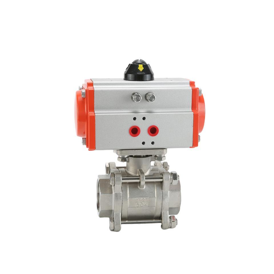 High Quality 2&quot; Pneumatic 3PC Thread Stainless Steel Ball Valve