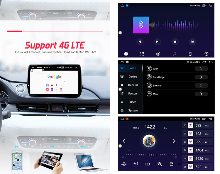 Wireless Carplay Android Car Radio Stereo For Mazda 6 Single Din