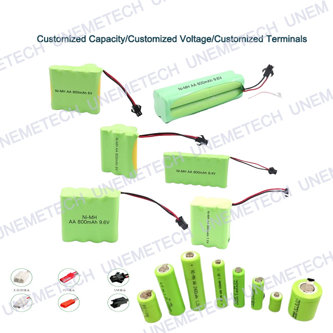 UNEMETECH Ni-MH 1.2V AA 2300mAh Rechargeable Battery AA2300 for Wireless Microphone