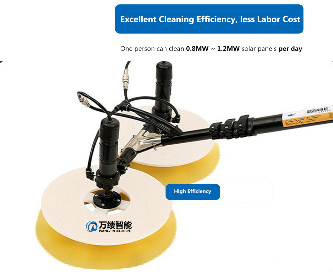 High Quality Roller Head Extensional Cleaning Robot PV Module Solar Panel Cleaning Rotary Brush