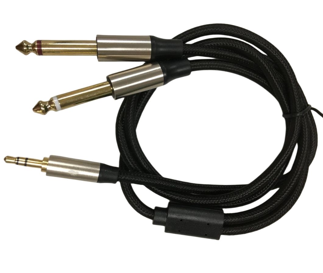 Customize Cable Assembly Mono 6.5 Jack to Stereo 3.5 Jack Audio Cable 1 Males 3.5 mm to Double 6.5 mm Cable Aux Cables
