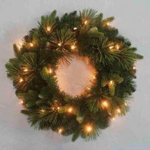 China Decorative Christmas wreath/outdoor lighted wreath, customized colors and sizes are accepted on sale 