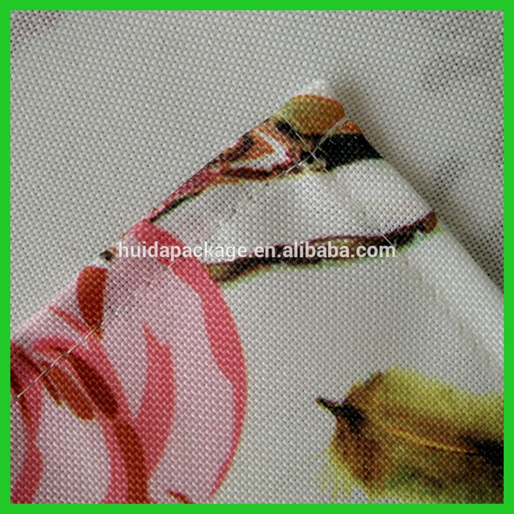 Spring designs polyester woven fabrics tablecloths with nice scenery of bird butterfly flowers