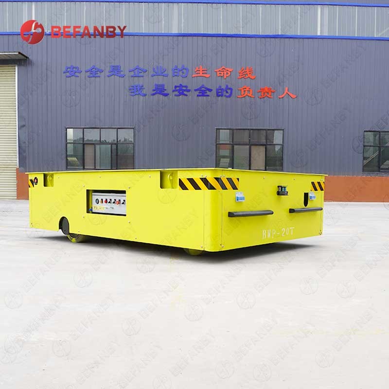 Customized PU Wheels 20 Ton Steerable Trackless Trolley