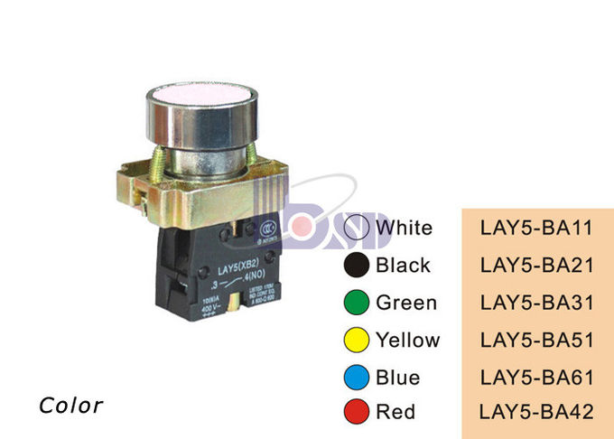 LAY5(XB2)-BA42 Red color flat button in spring return for control panel