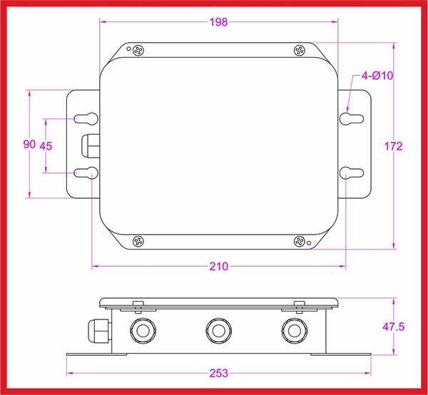 load cell junction box for five load cells