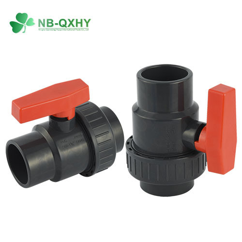 High Quality Plastic PVC UPVC Single Union Ball Valve with Red Long Handle