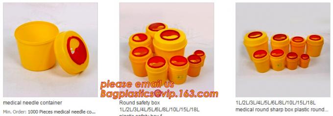 Yellow Plastic Medical Sharp Container for needles, Health and Medicals use disposable 5L Sharp container, sharp contain 68