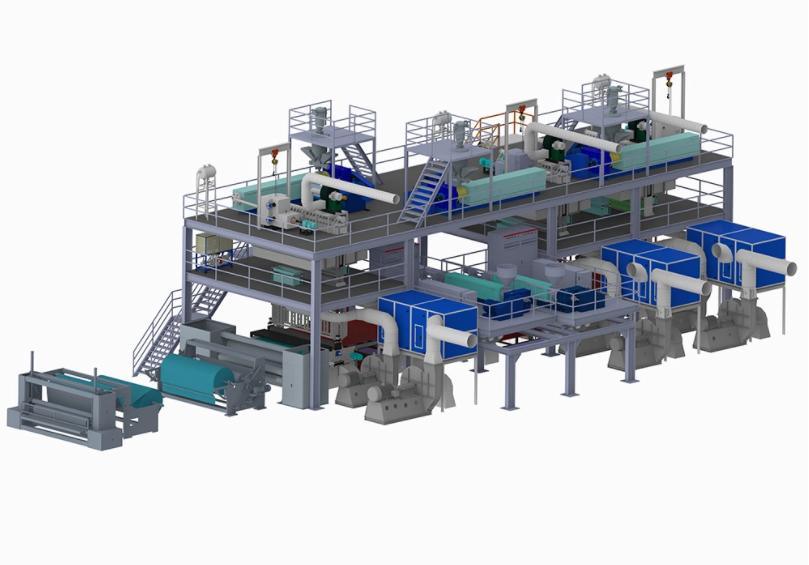 Five Beam 3200mm Ssmms/Smmss Spunmelt PP Non Woven Diaper Making Machine and Spunbond Fabric Machine for Wet Wipe Tissue Pad Gown Cap Cover Mask