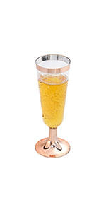 rose gold plastic champagne flutes