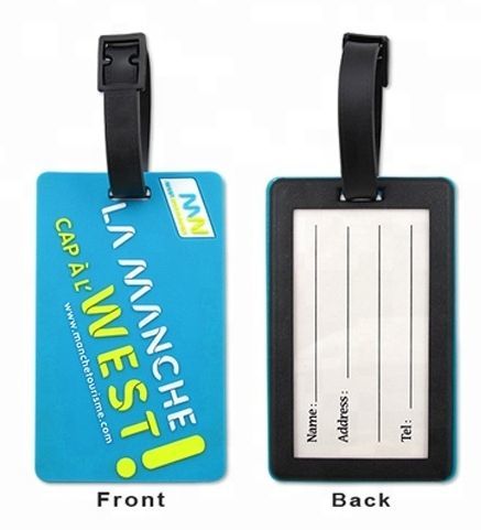 Colorful Flexible Soft PVC Rubber Travel Luggage Tags for Baggage Bags Suitcases Backpacks With Custom Logo