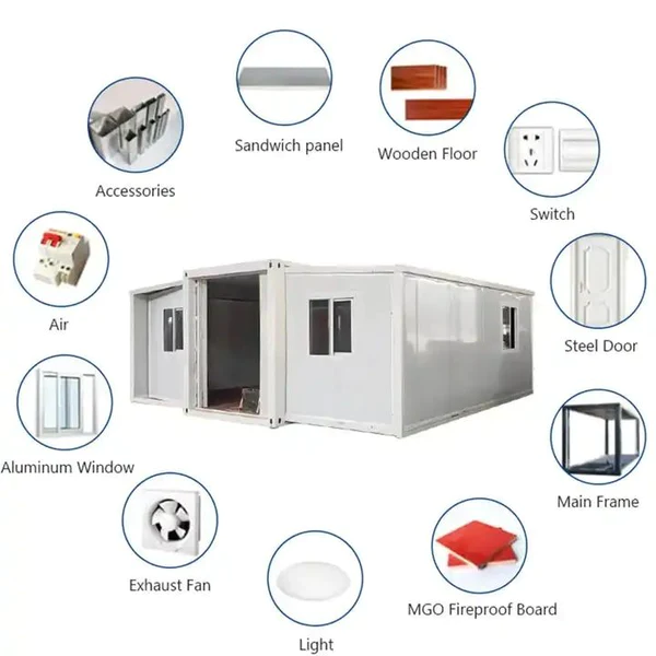 Grande expandable shipping container house fitting