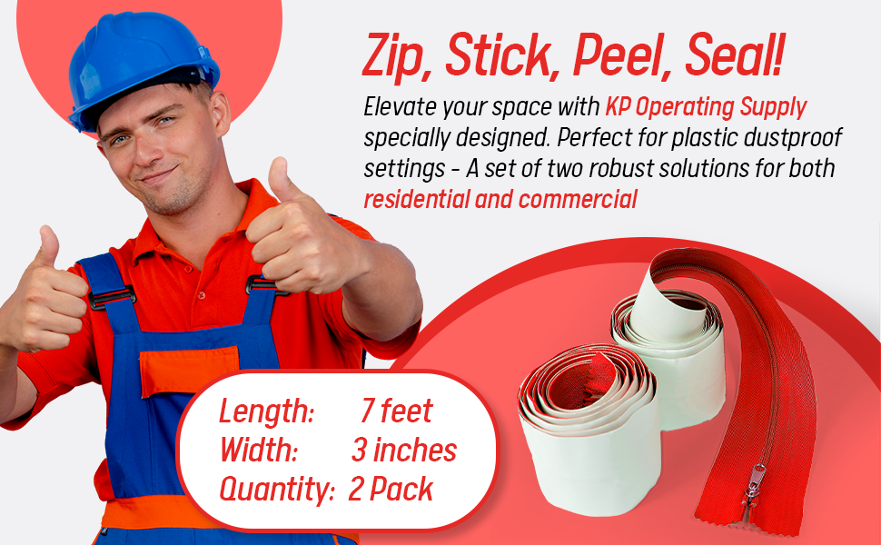  Peel and Stick Zipper - Self-adhesive, easy-to-use zipper