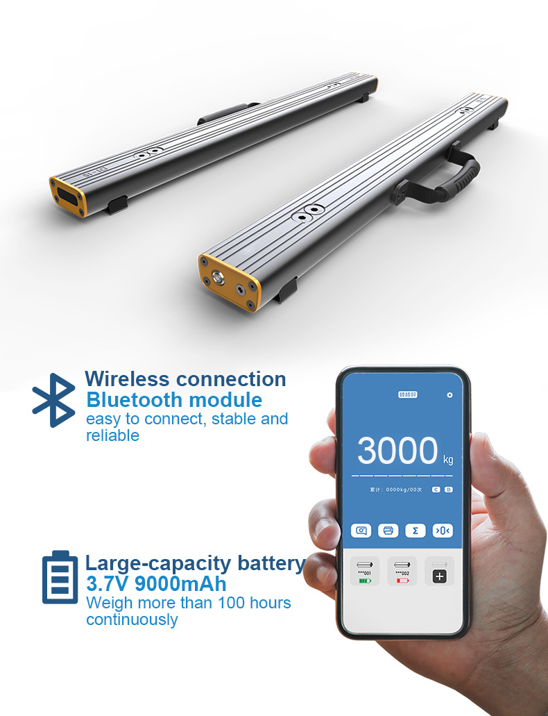 Portable Beams Weigh Scale Capacity up 4.5tons Connect Mobilephone APP Weigh Data GPS Location Sharing Online Onsite