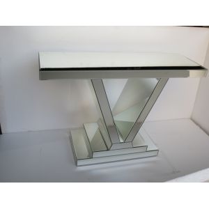Hotel Lobby Mirror Console Table Sets Beveled Edge Mirrored Sofa