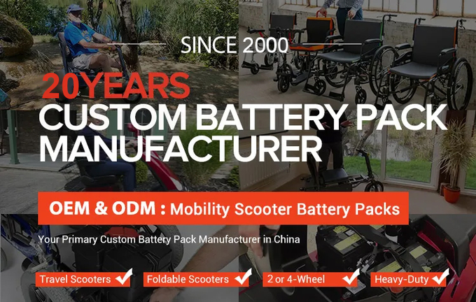 LiFePo4 Lithium Battery Rechargeable OEM ODM 24V 36V 48V 60V 72V 12AH 20AH 30AH Mobility Electric Scooter Battery Packs 0