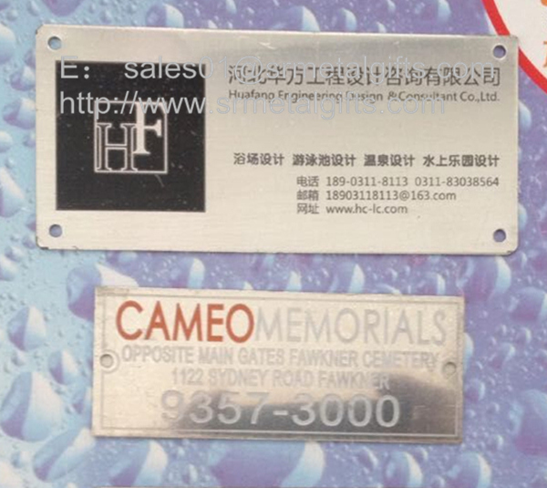 stainless steel sign plaque with print